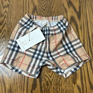 BRAND NEW AUTHENTIC Burberry Kids Plaid Shorts - Beige, Black, and Red